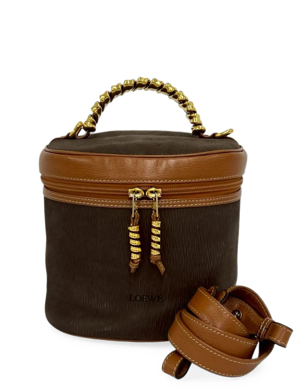 Loewe Pre-Owned Borsa a tracolla Velazquez Twist Vanity Bag in pelle 1990-2000 - Marrone