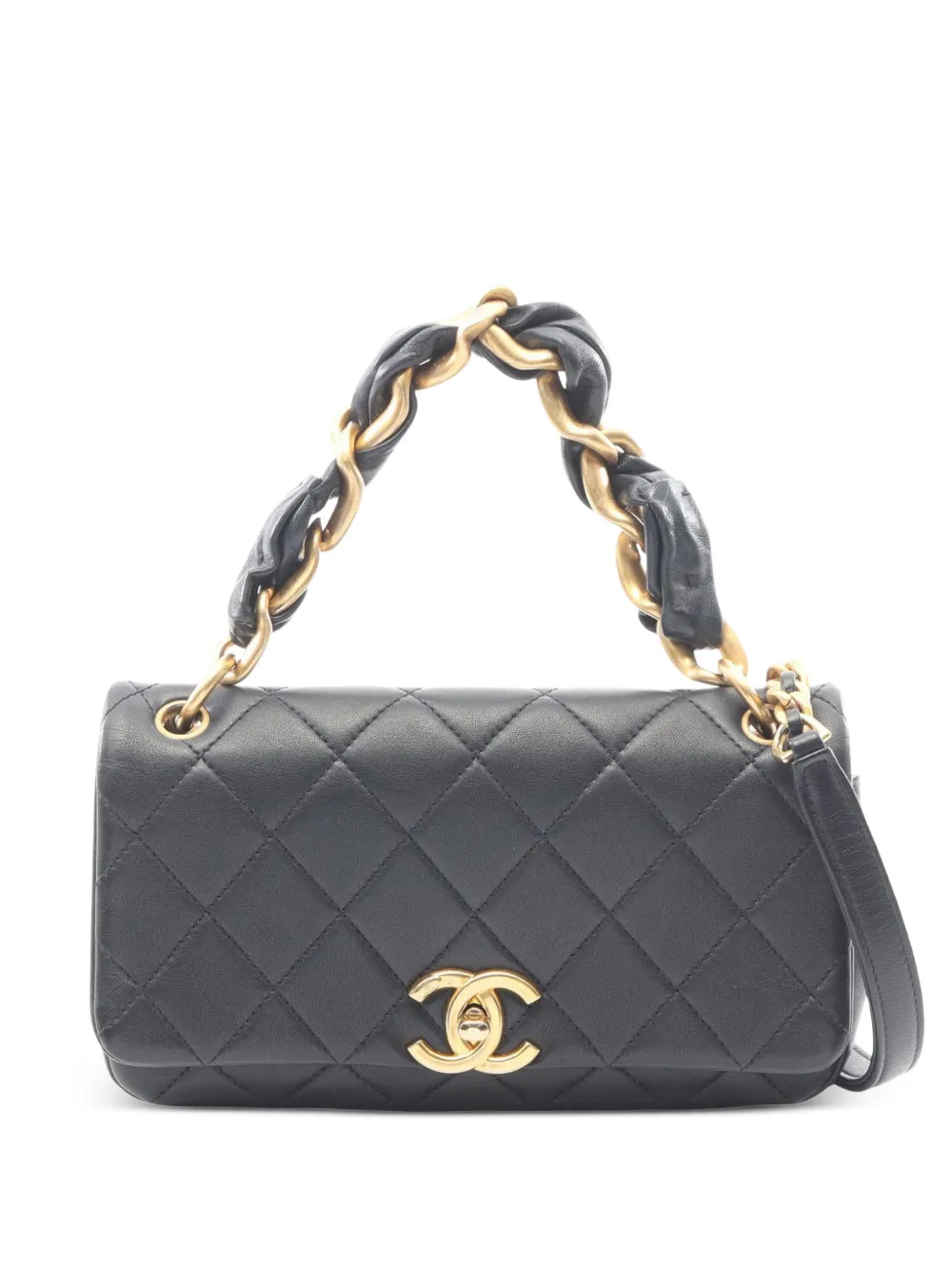 CHANEL Pre-Owned 2021 Quilted Lambskin Chain is More Flap satchel - Blu