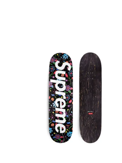 Supreme airbrushed floral-print skateboard