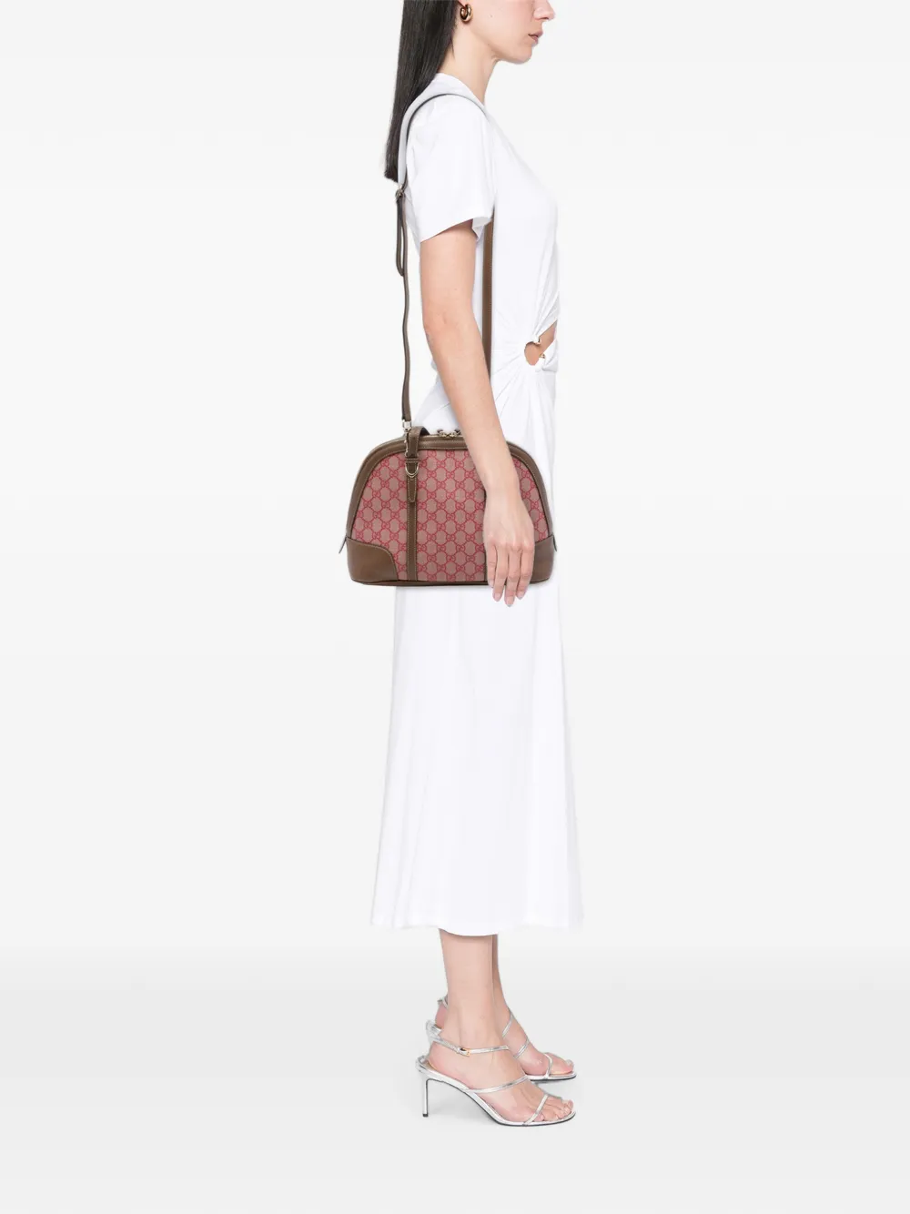 Gucci Pre-Owned 2016-2026 Small GG Supreme Nice Dome satchel - Rosa