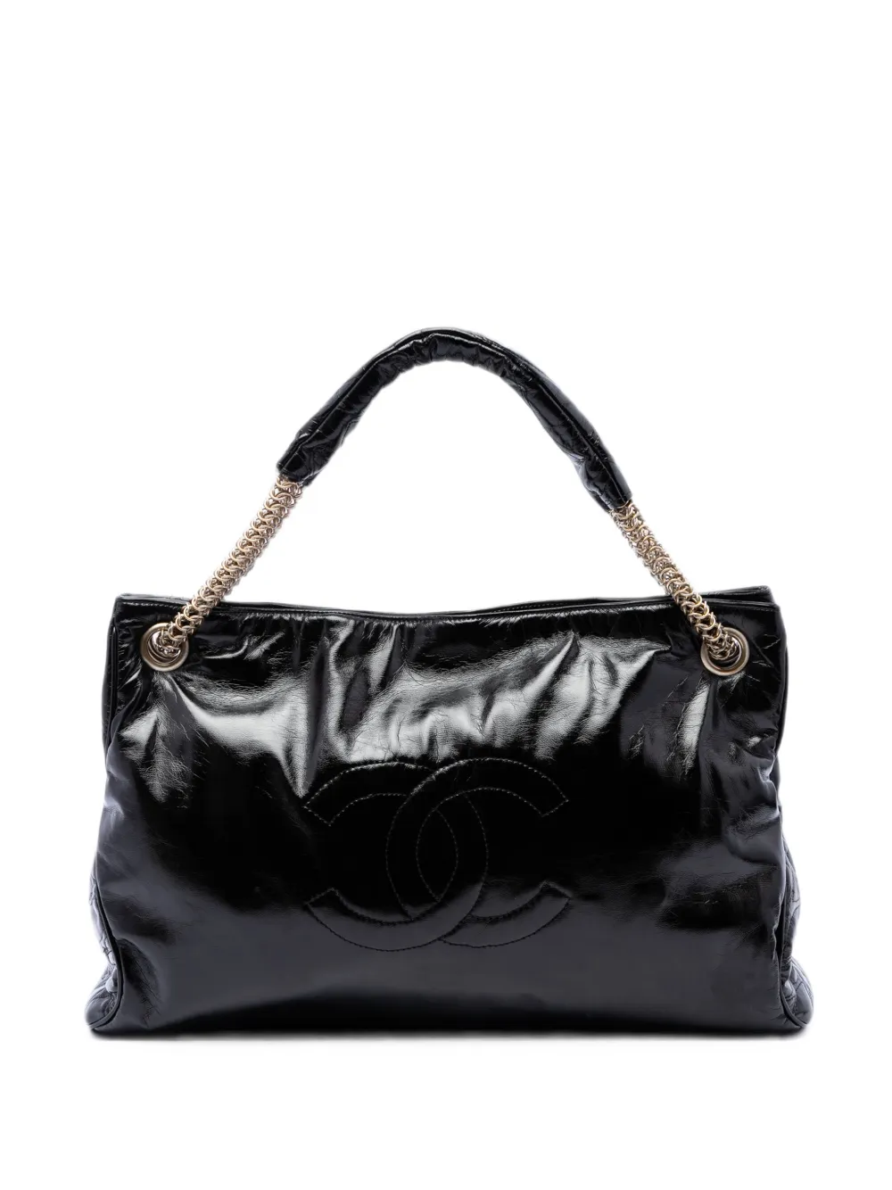 CHANEL Pre-Owned 2008-2009 Crinkled Patent Rodeo Drive tote bag - Schwarz