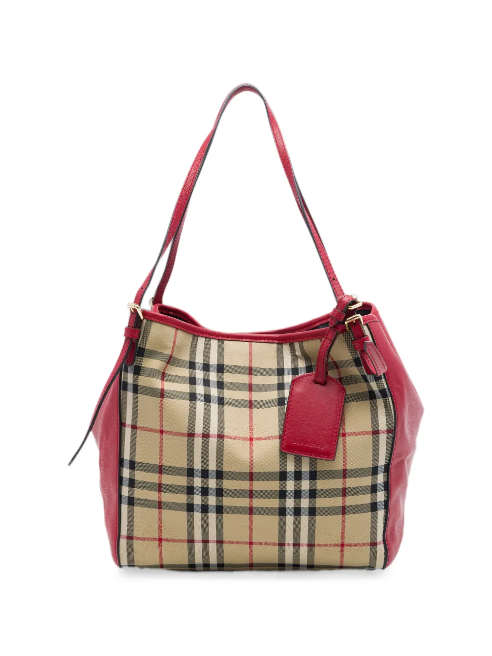 Burberry Pre-Owned 2000-2017 Small Haymarket Check Nylon and Calfskin Canterbury tote bag - Toni neutri
