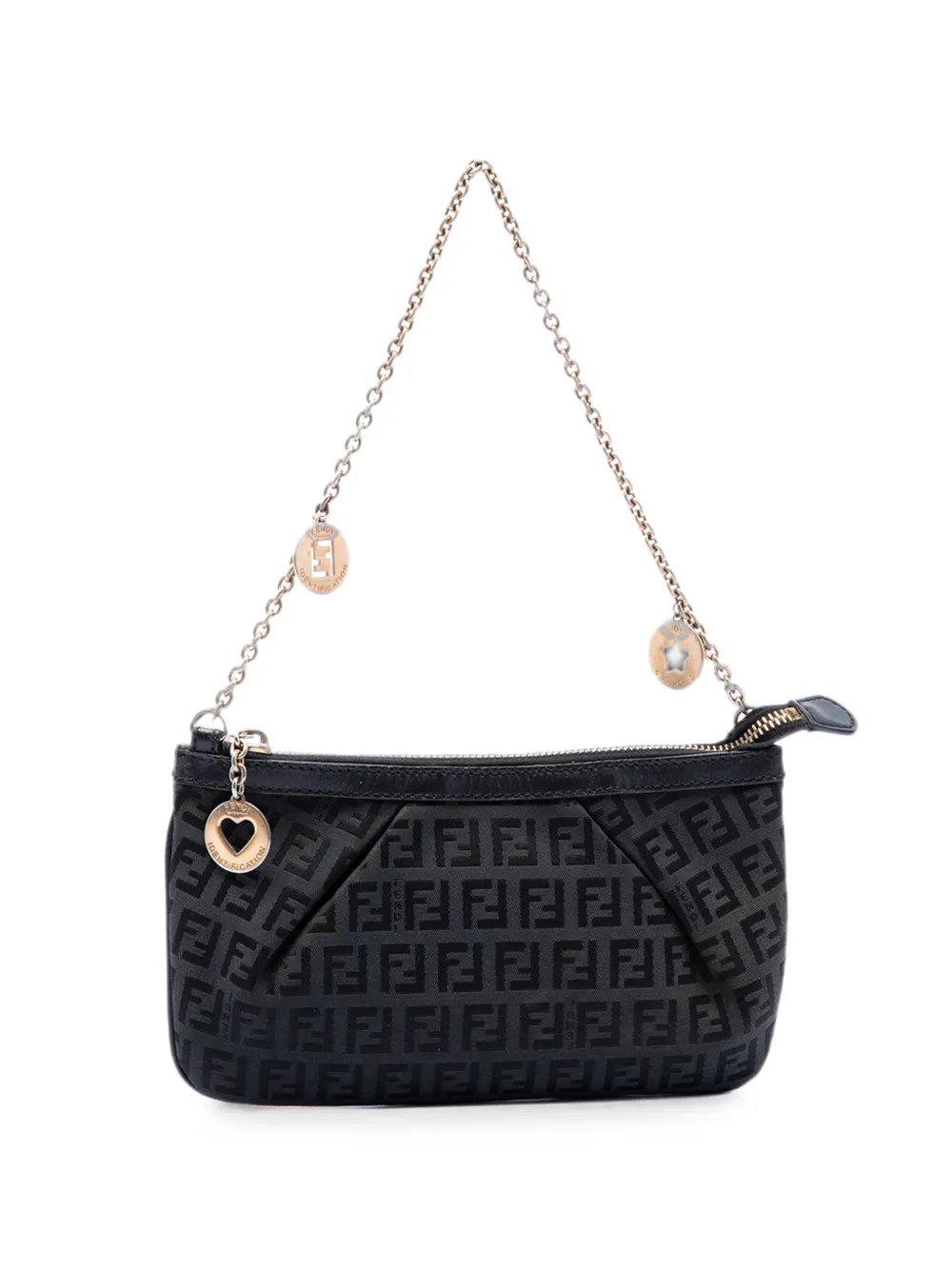 Fendi Pre-Owned 2010-2026 Zucchino Canvas Chain Pochette shoulder bag - Grigio