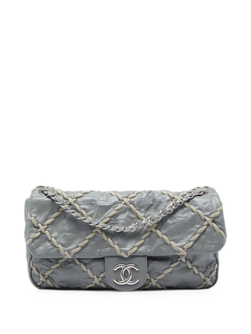 CHANEL Pre-Owned 2009-2010 Medium Quilted Crinkled Calfskin Ultra Stitch Flap shoulder bag - Grau