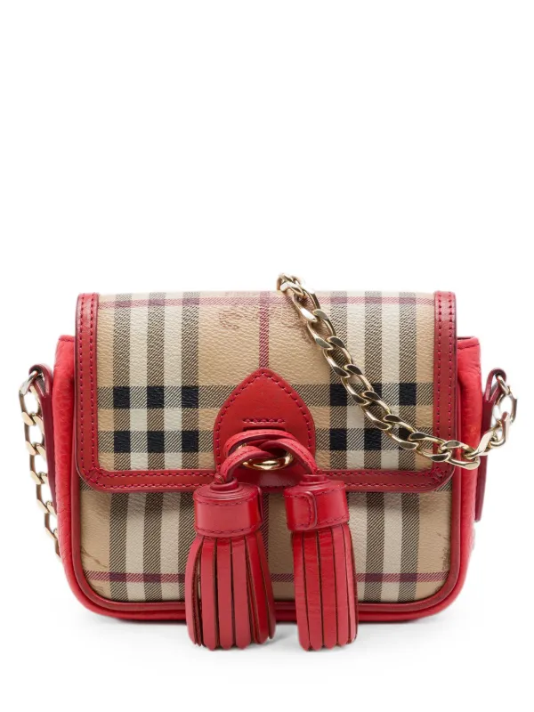 バーバリー　ごんざまる Burberry Pre-Owned 2000-2017 Mini Haymarket Check Coated Canvas