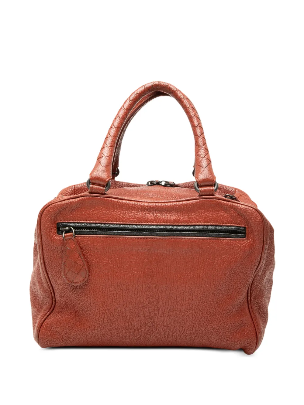 Bottega Veneta Pre-Owned 2012-2026 Small Intrecciato Trimmed Goatskin Madras Heritage Brera handbag - Marrone