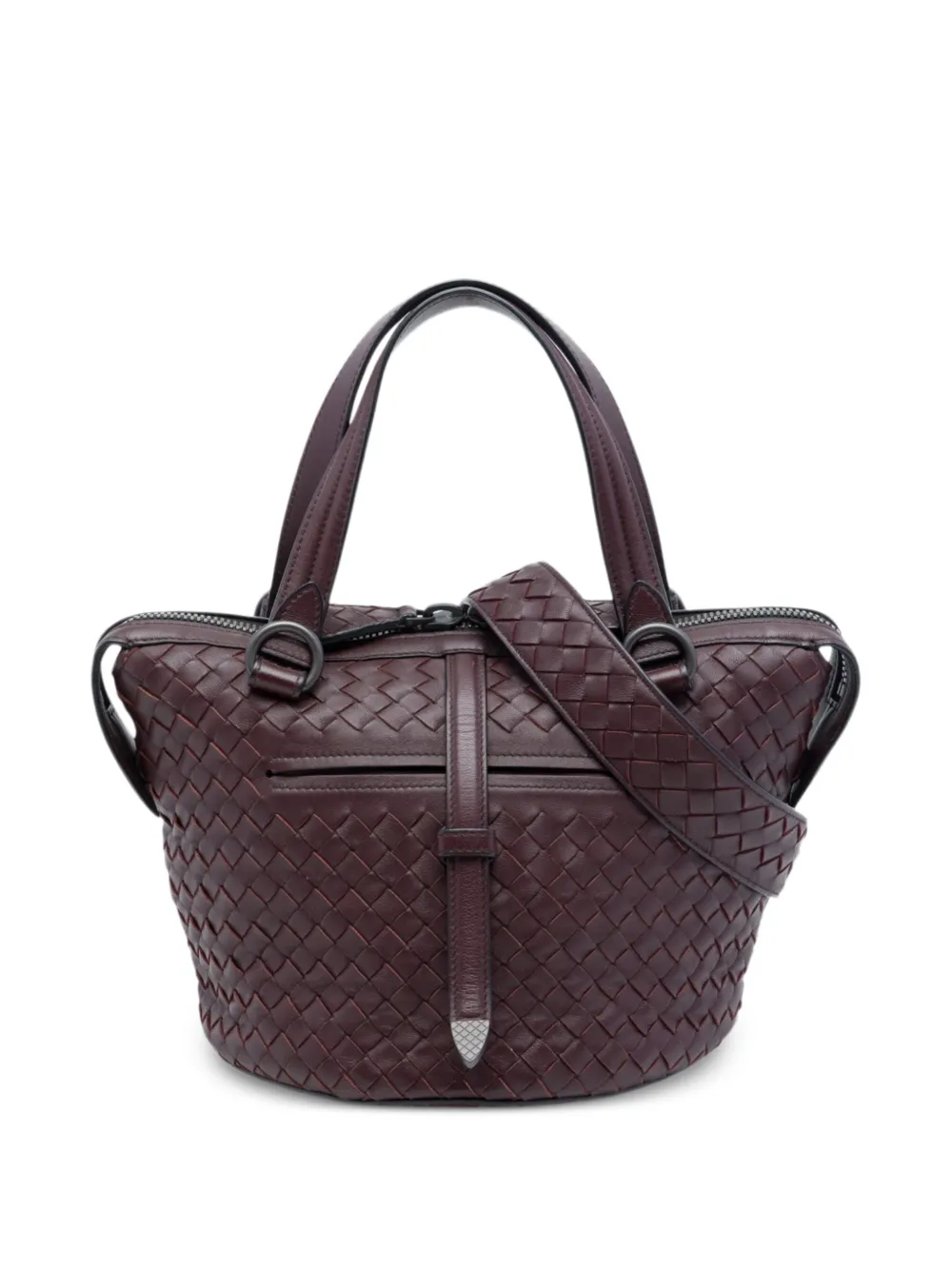 Bottega Veneta Pre-Owned 2012-2026 Nappa Intrecciato Tambura satchel - Rosso