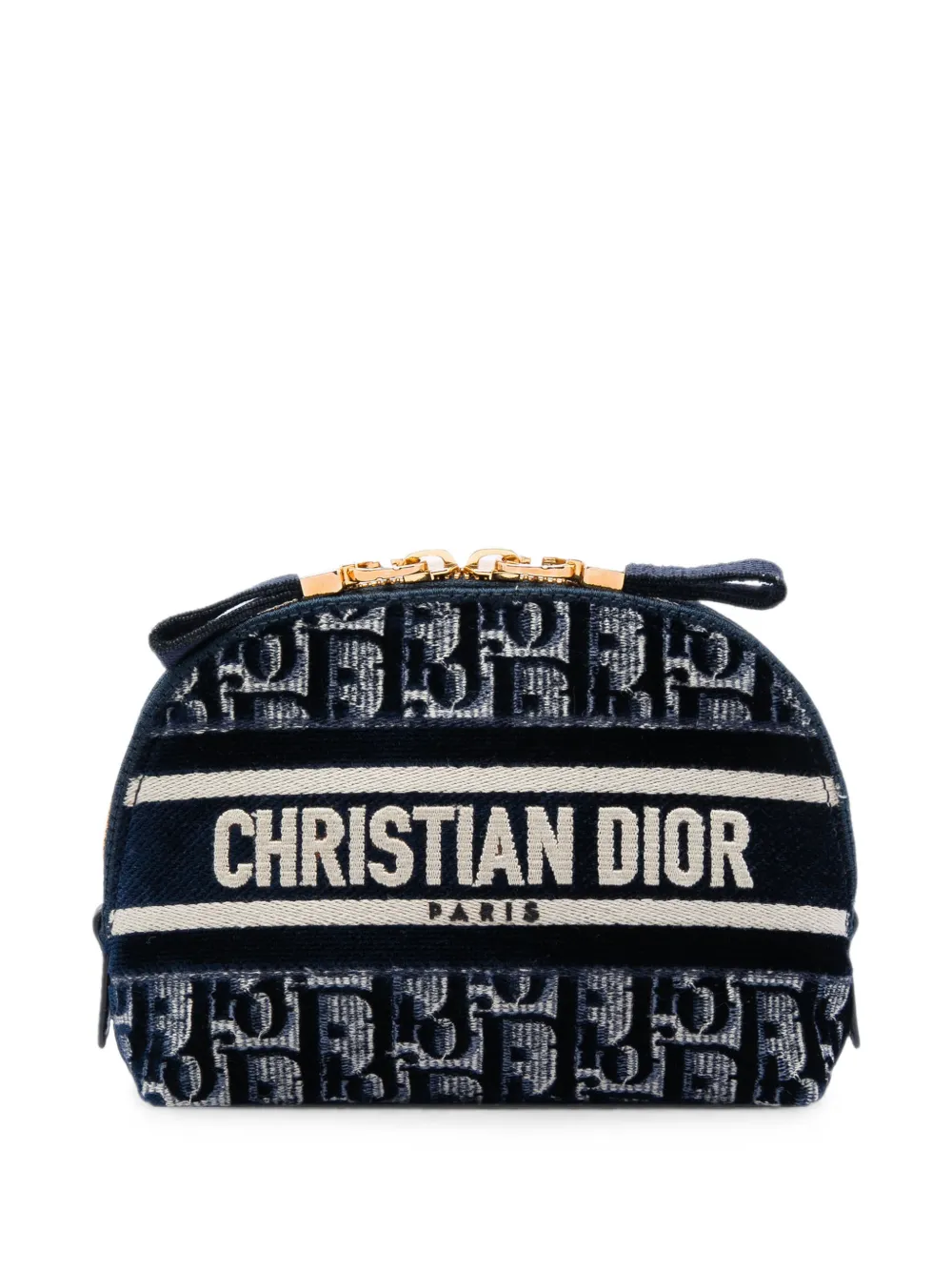 Christian Dior Pre-Owned 2021 Oblique Kosmetiktasche aus Samt mit Stickerei - Blau