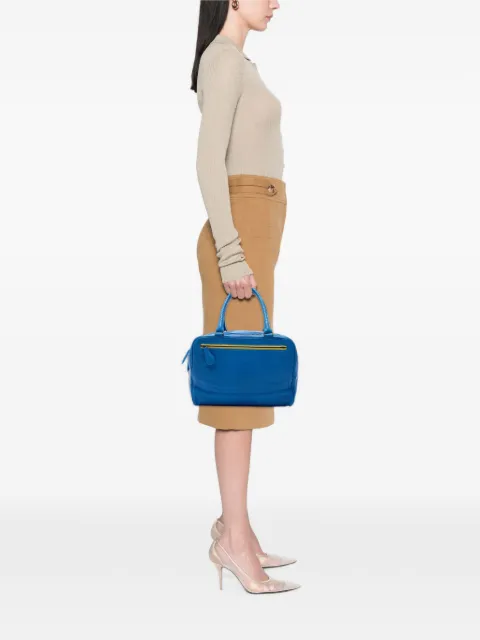 Bottega Veneta Pre-Owned 2012-2026 mittelgroße Madras Heritage Brera Handtasche aus Ziegenleder mit Intrecciato-Besatz