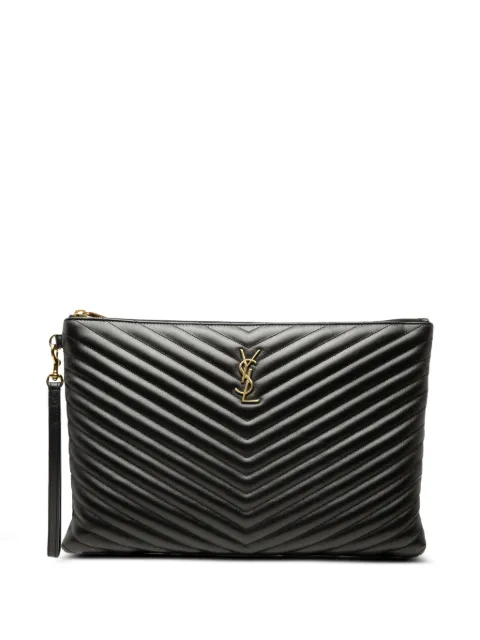 Saint Laurent Pre-Owned 2019 Chevron Calfskin Cassandre Document Holder clutch bag