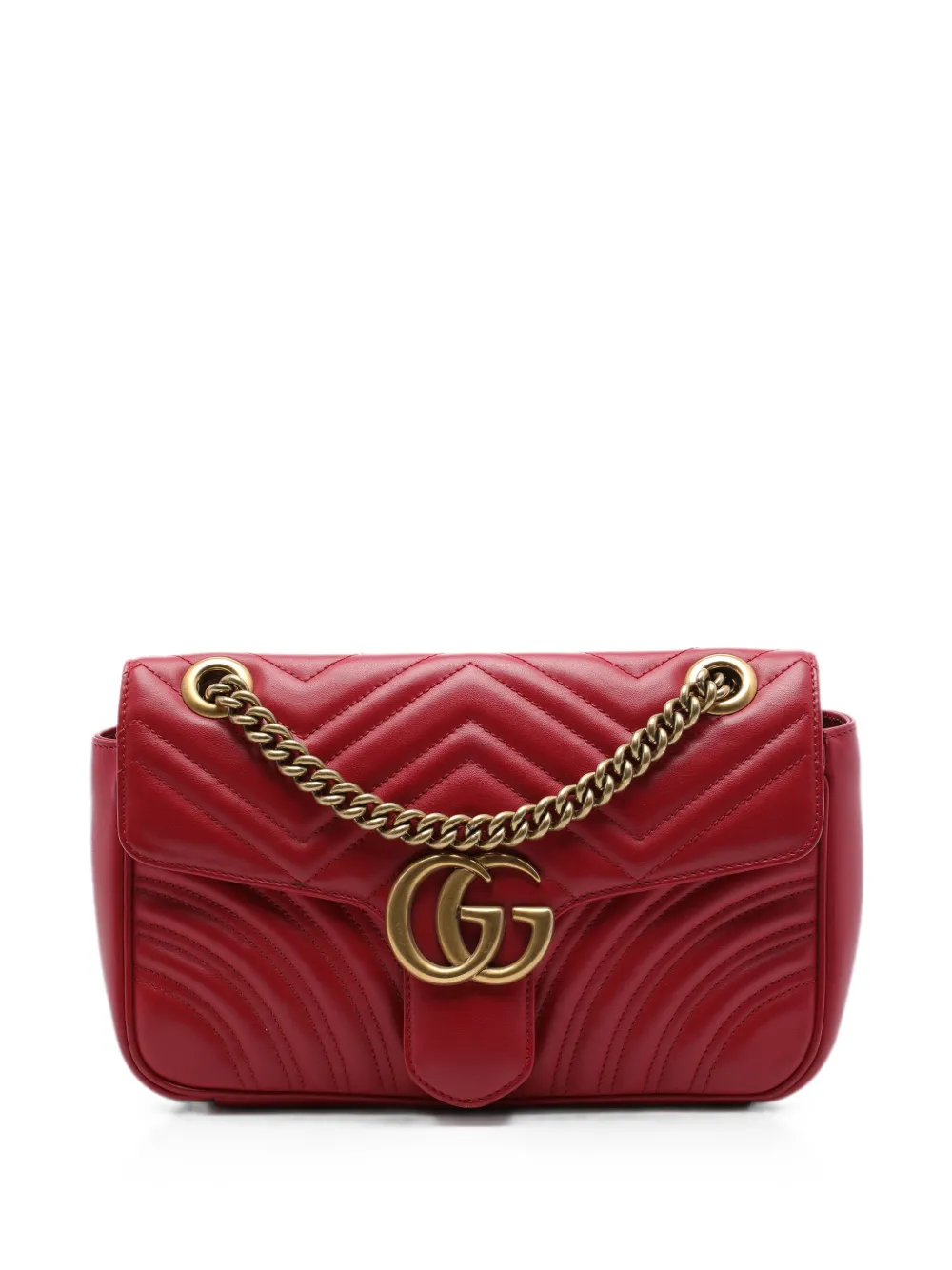 Gucci Pre-Owned 2016-2026 Medium GG Marmont Matelasse Calfskin shoulder bag - Rot