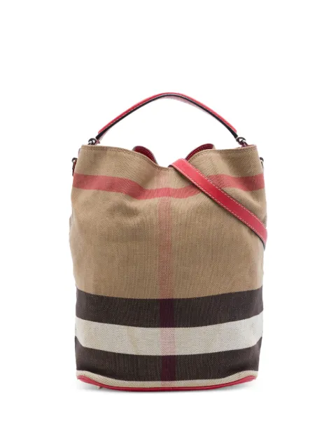 Burberry Pre-Owned 2000-2017 Medium Mega Check Canvas Ashby Bucket Bag satchel