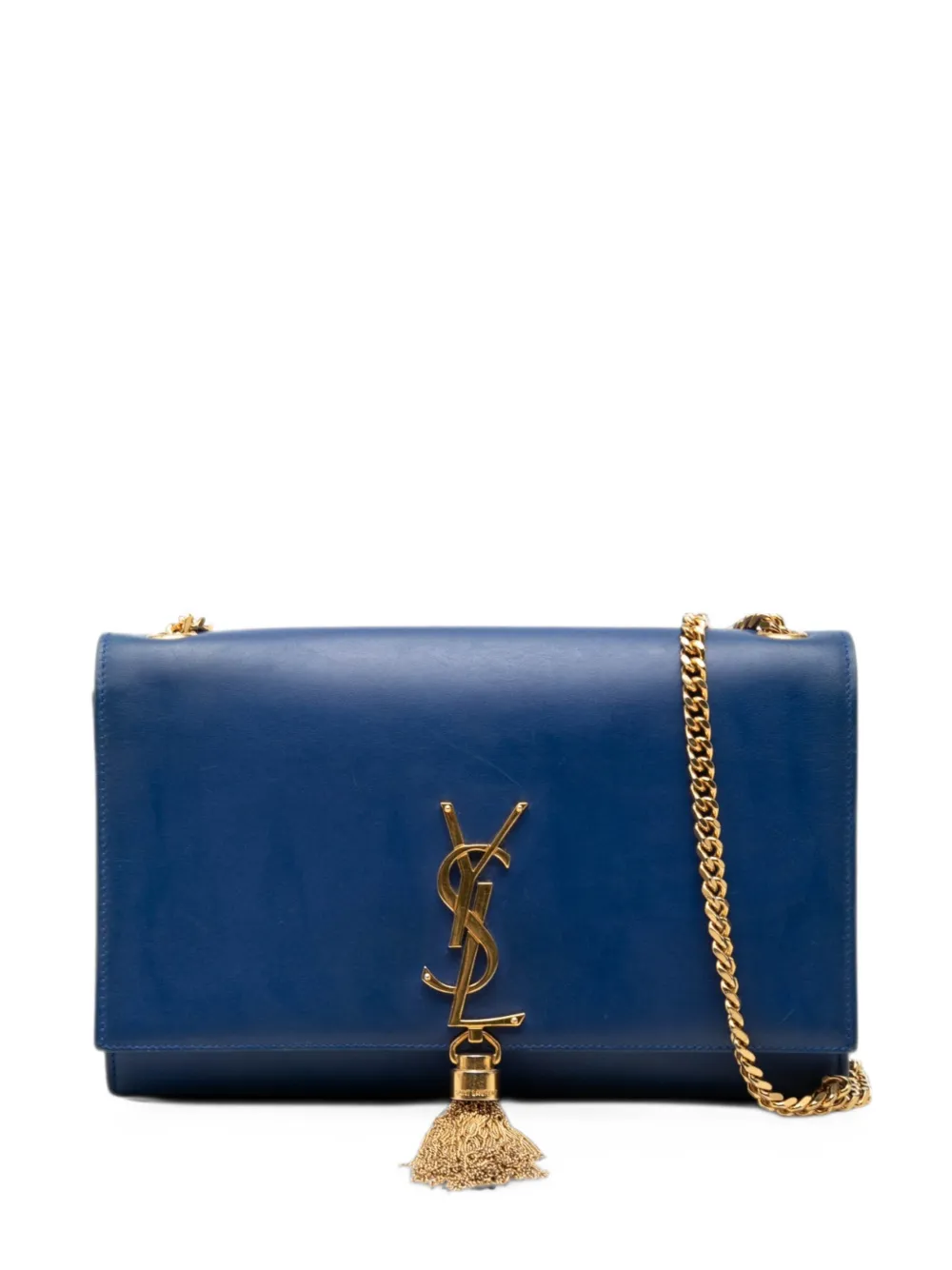 Saint Laurent Pre-Owned 2015 Medium Smooth Calfskin Monogram Kate Tassel crossbody bag - Blau