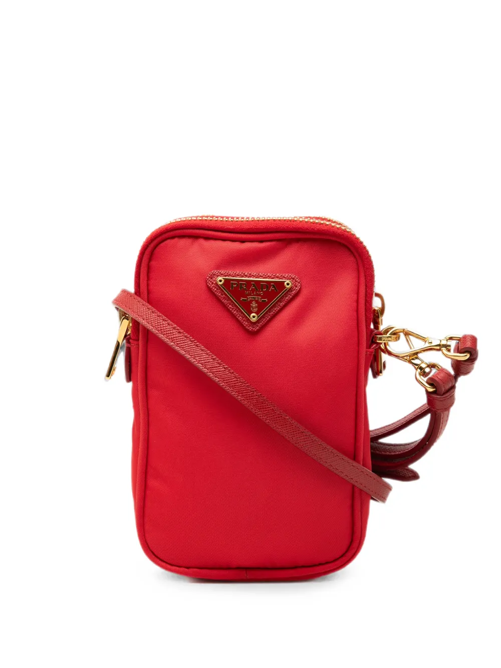 Prada Pre-Owned 2000-2013 Tessuto Double Zip Phone Case crossbody bag - Rot