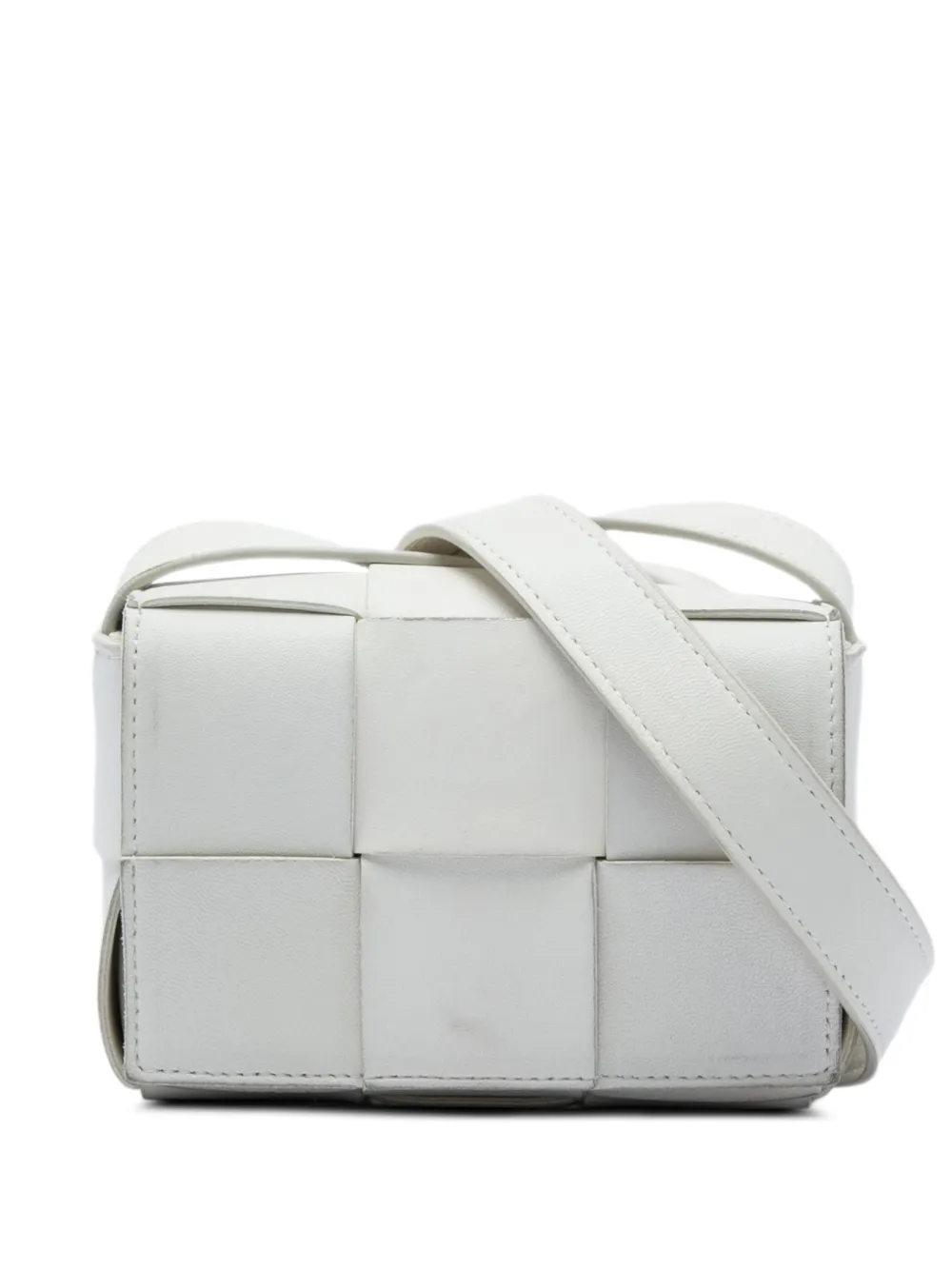 Bottega Veneta Pre-Owned 2012-2026 Candy Nappa Intrecciato Cassette crossbody bag - Bianco