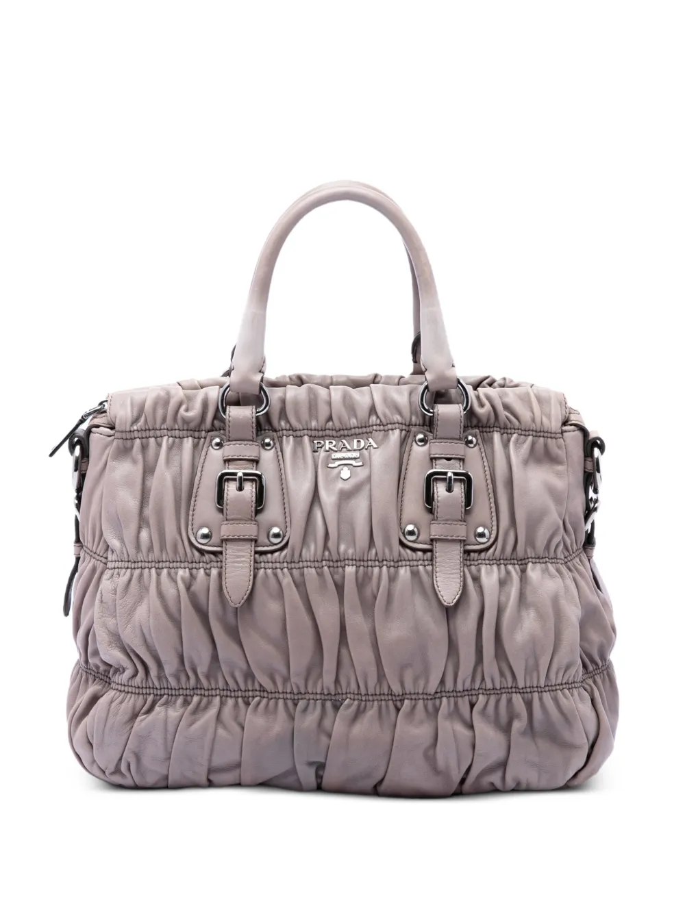 Prada Pre-Owned 2010-2026 Nappa Gaufre satchel - Grigio