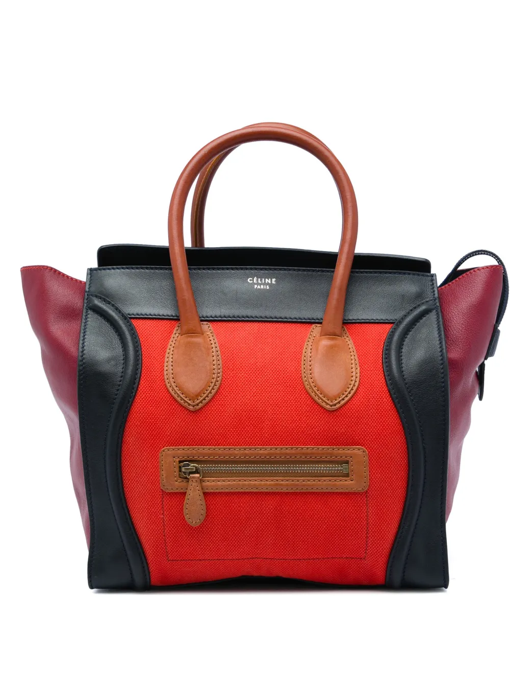 Celine Pre-Owned 2010 Mini Multicolor Canvas and Leather Luggage tote bag - Rosso
