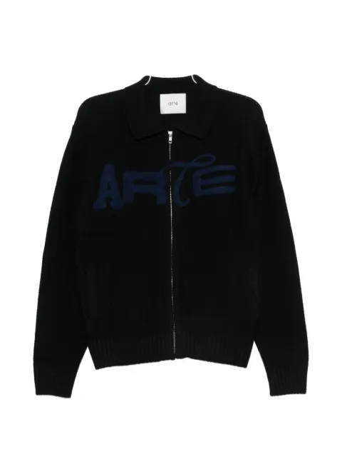 Arte Antwerp logo-embroidered zip-up sweater