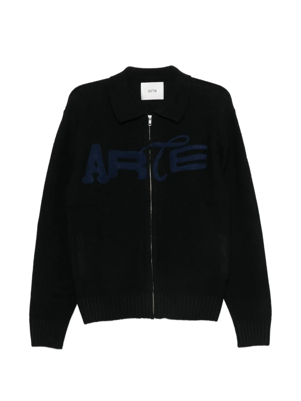 Arte Antwerp logo-embroidered zip-up sweater - Nero