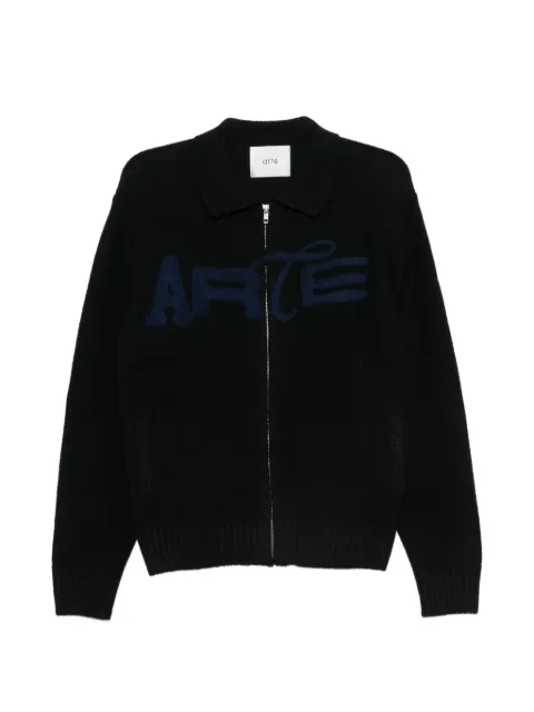 Arte Antwerp logo-embroidered zip-up sweater