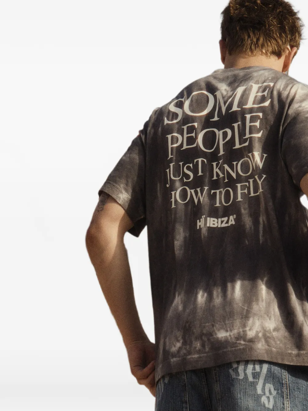 Palm Angels x Hï Ibiza T-shirt met tie-dye print Grijs