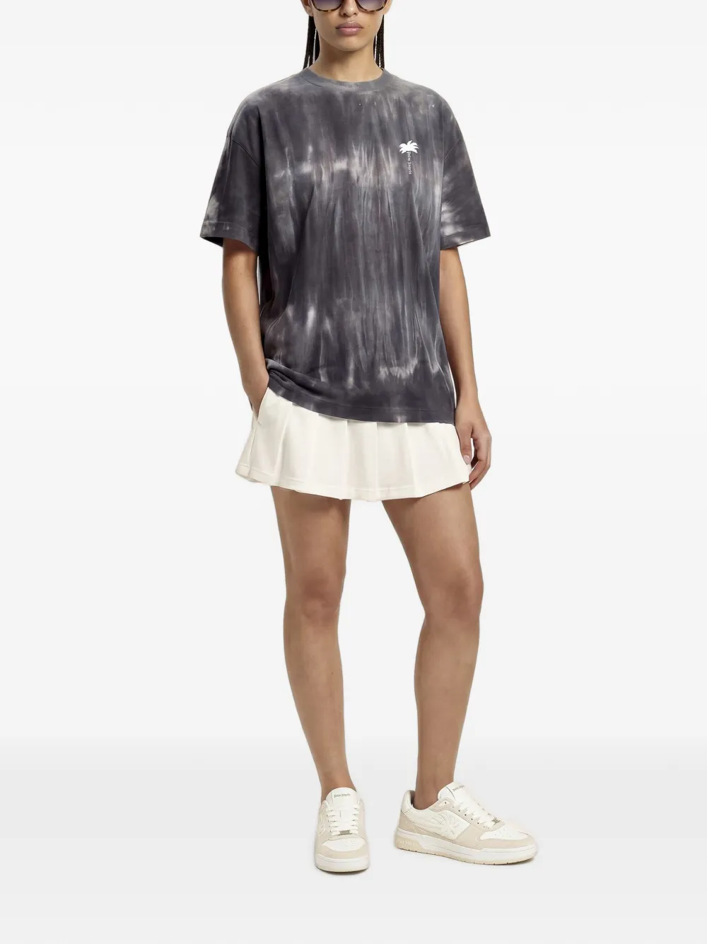 Palm Angels x Hï Ibiza T-shirt met tie-dye print Grijs
