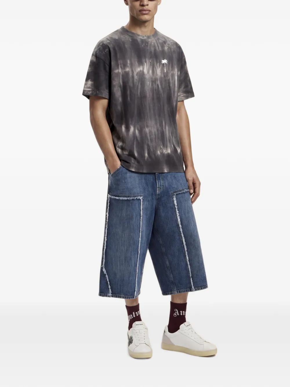 Palm Angels x Hï Ibiza T-shirt met tie-dye print Grijs