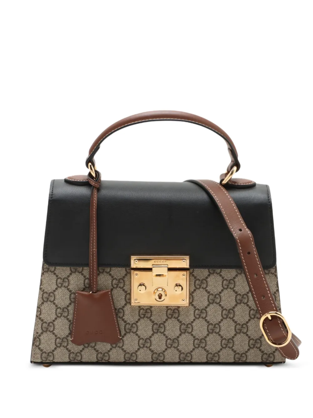 Gucci Pre-Owned 2016-2026 Small GG Supreme Padlock satchel - Toni neutri