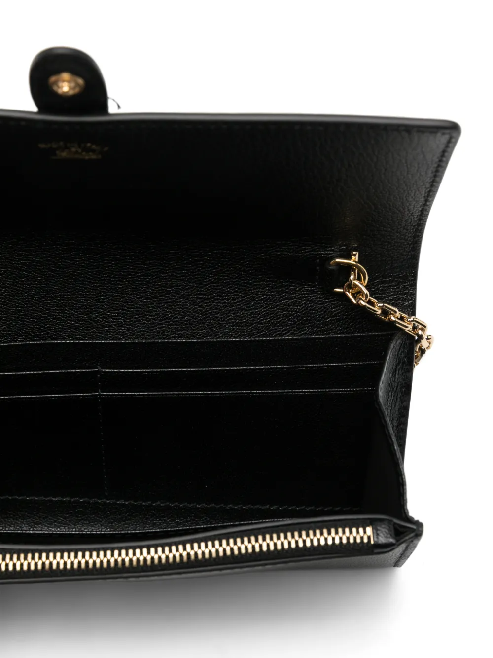 Gucci Jackie leren portemonnee met ketting Zwart