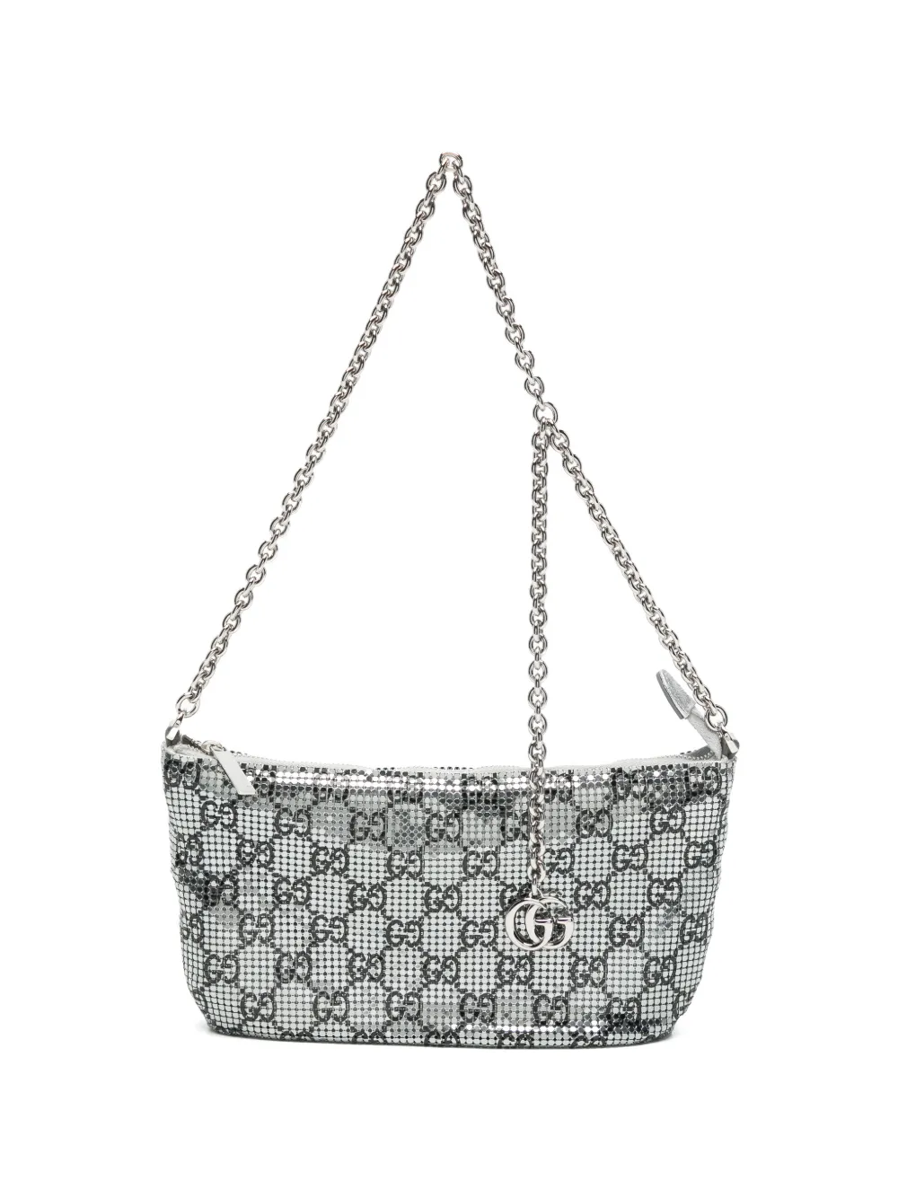 Gucci logo-pattern shoulder bag - Argento