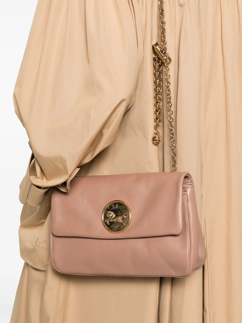 Chloé Heritage schoudertas van bewerkt leer Roze