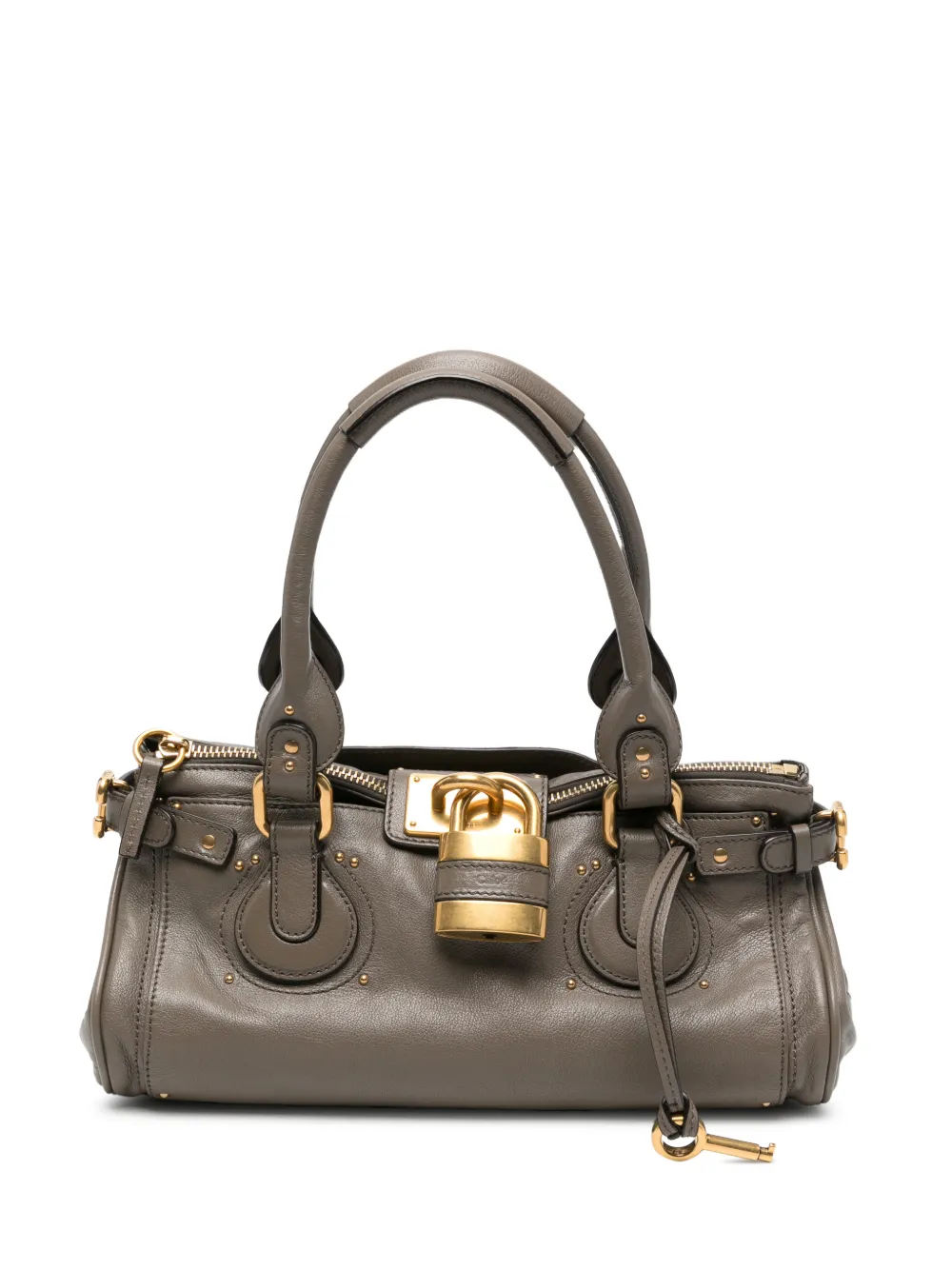 Chloé Paddington grained leather tote bag - Grigio