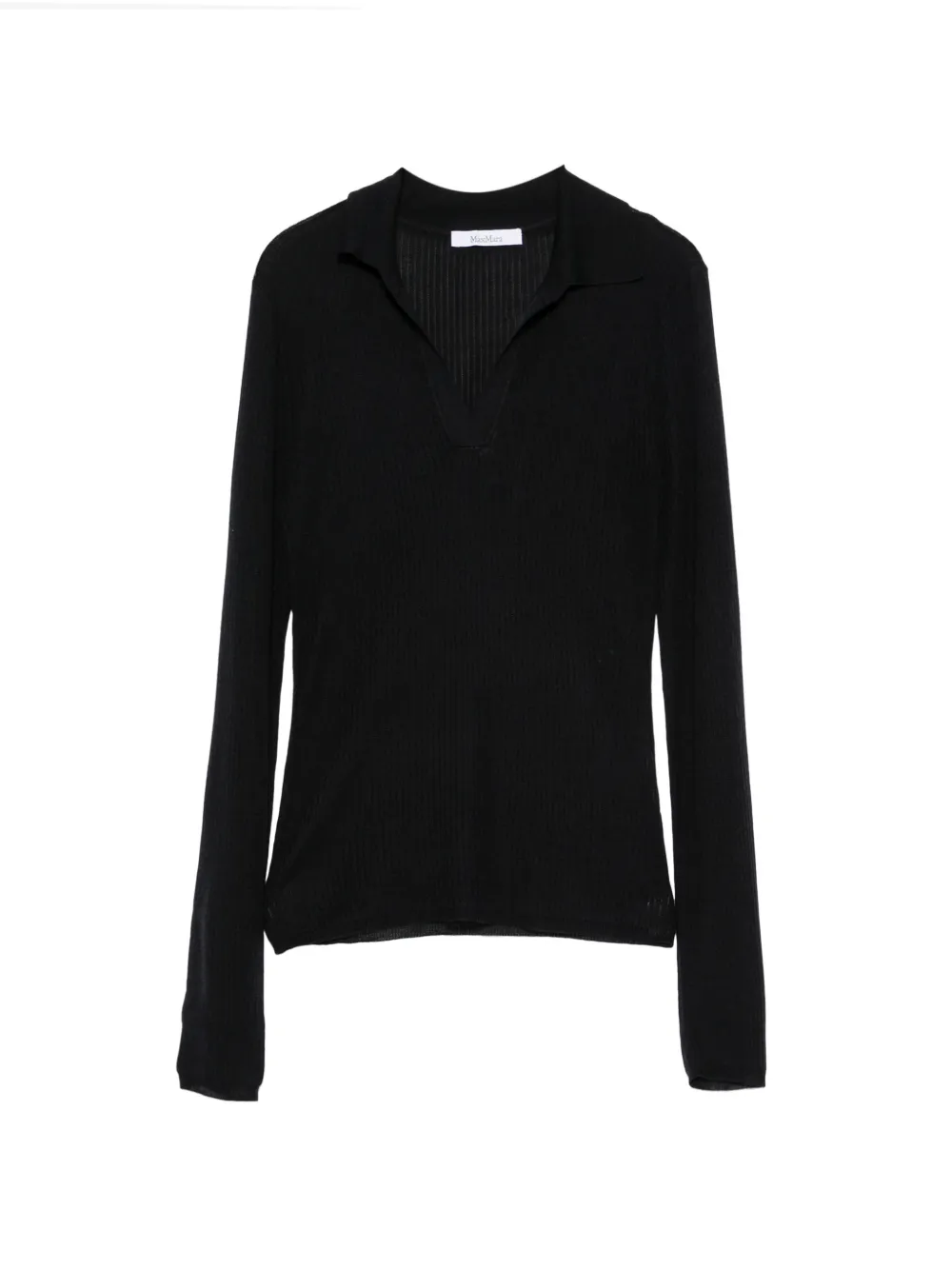 Max Mara ribbed-knit polo sweater - Nero