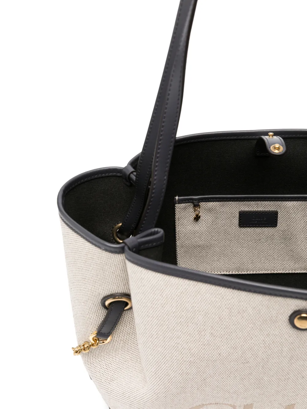 Chloé Clover verstelbare canvas shopper Beige