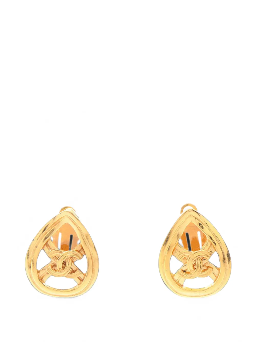 CHANEL Pre-Owned 1996 vergoldete CC Hängeohrclips
