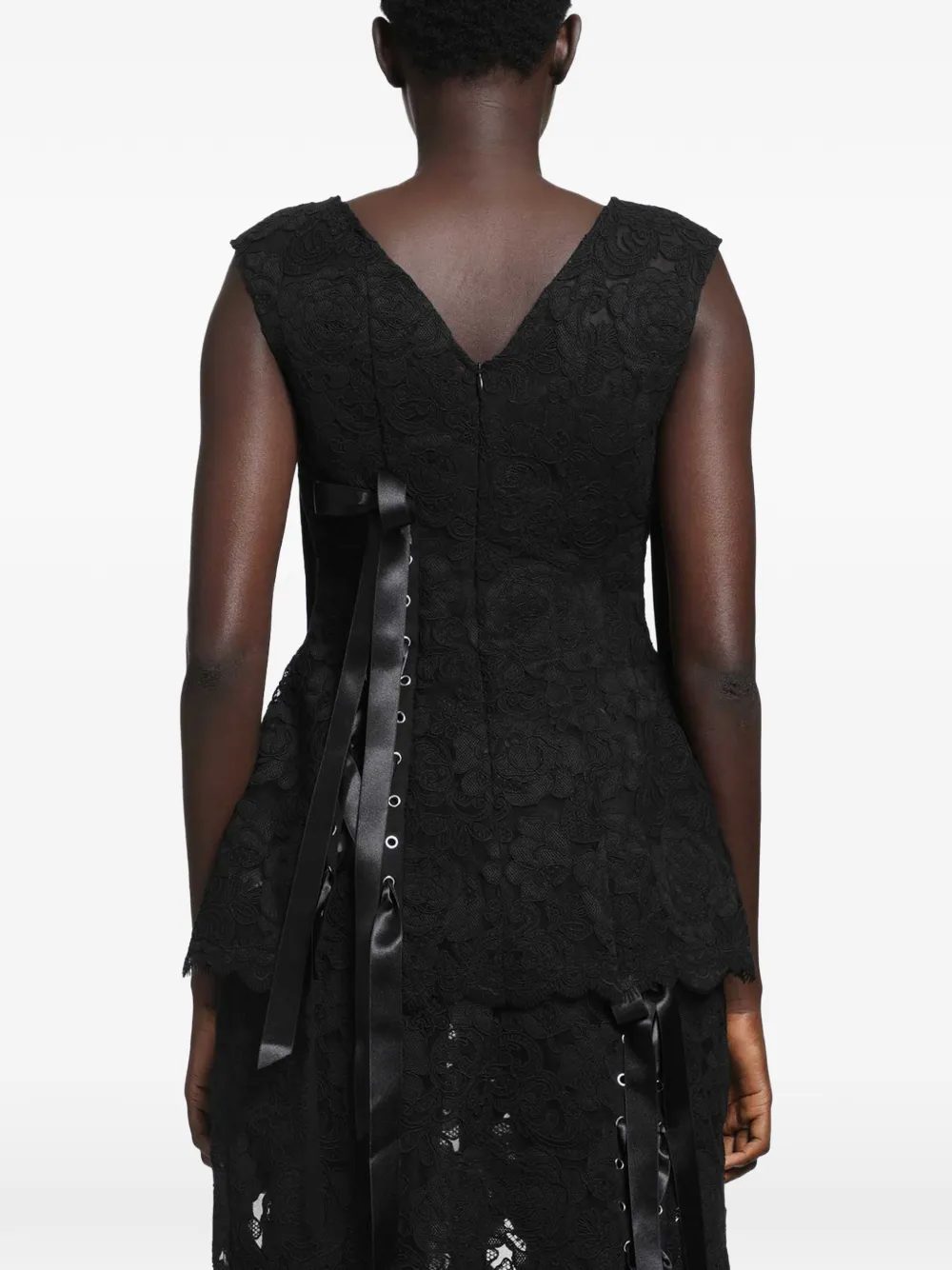 Simone Rocha Top met veters Zwart
