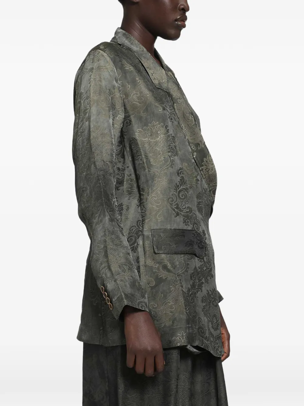 Uma Wang Blazer met wikkelsluiting Groen