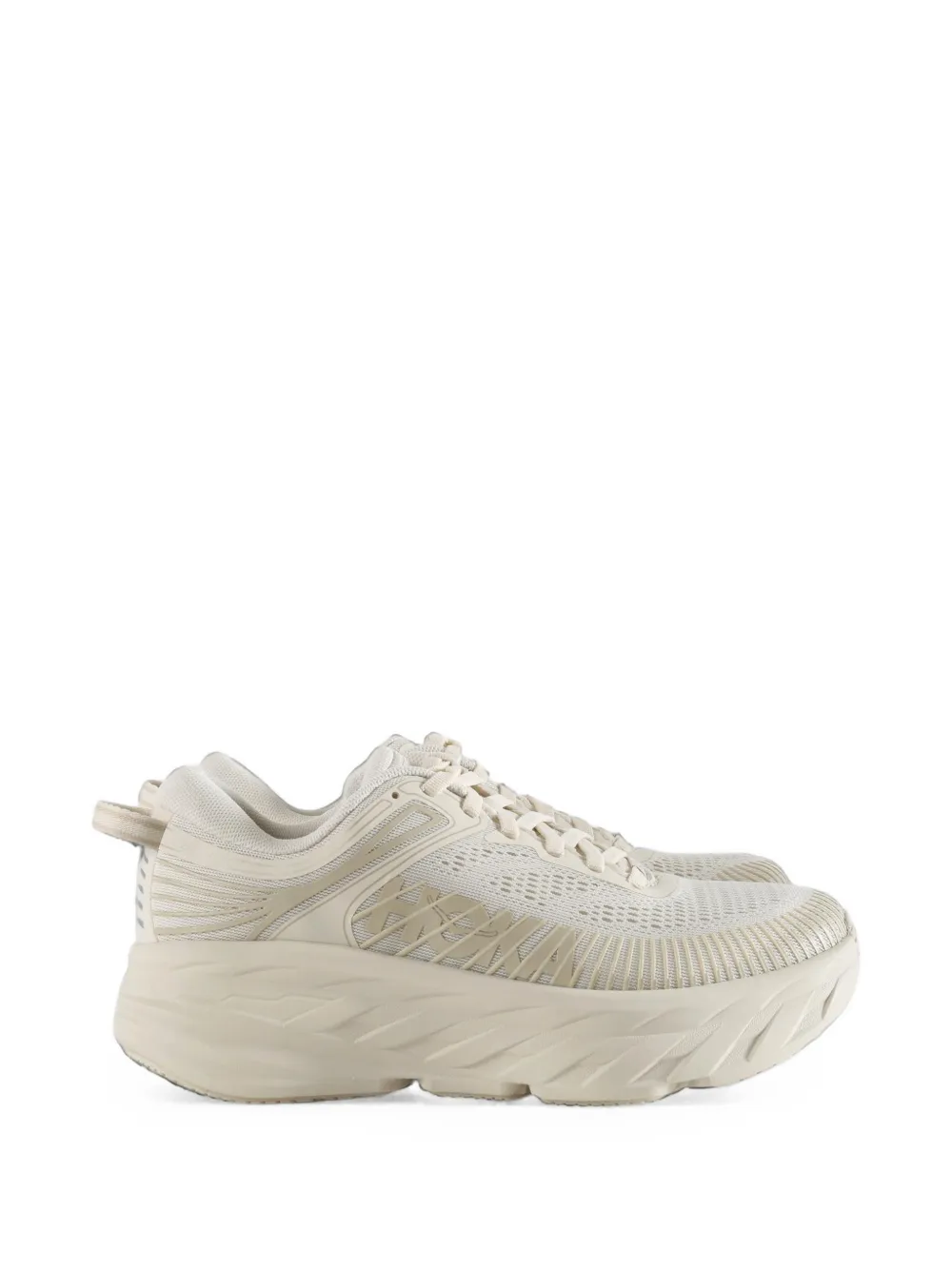 HOKA Bondi 7 panelled low-top sneakers Beige