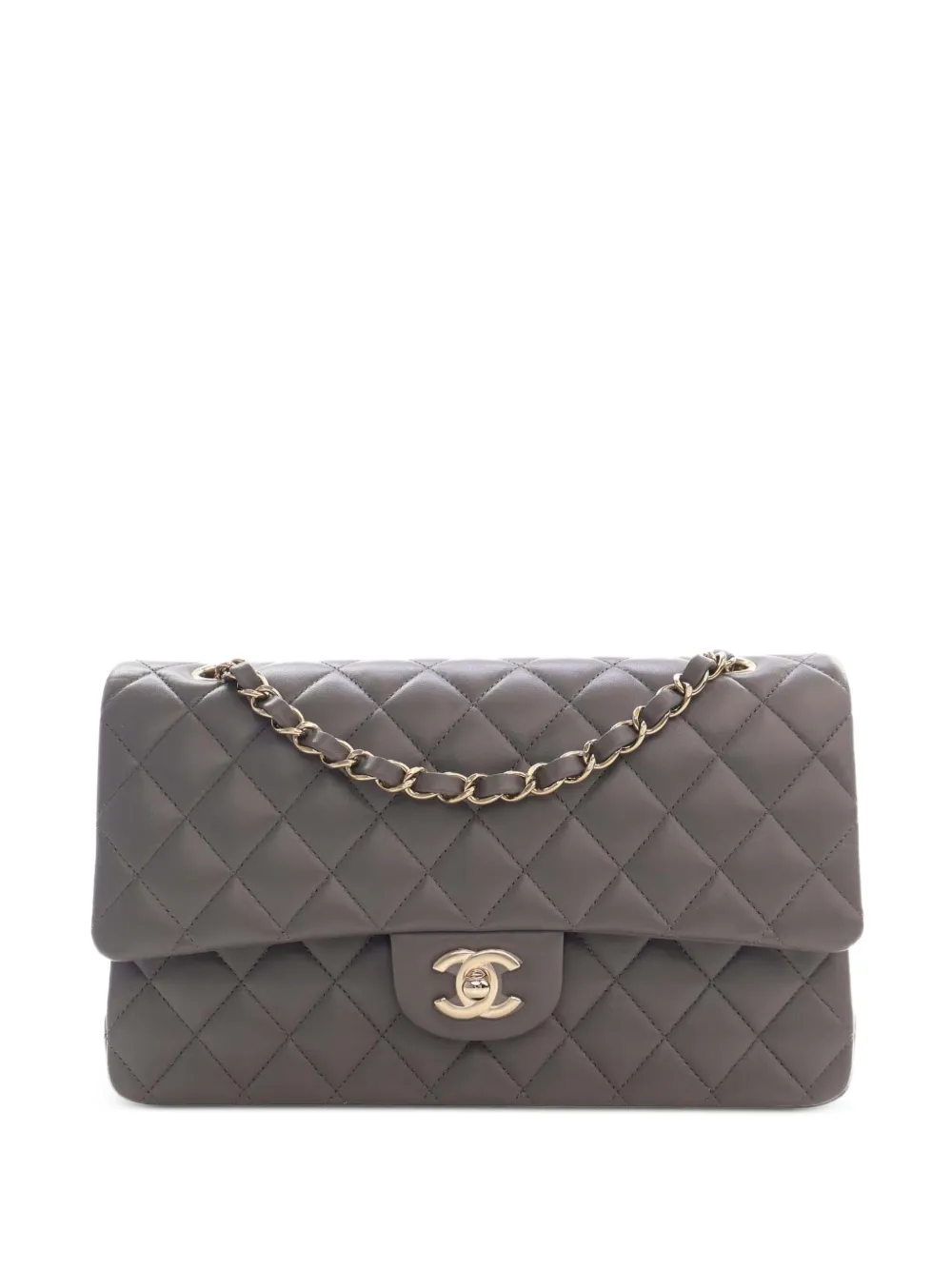CHANEL Pre-Owned 2021-2026 Medium Classic Lambskin Double Flap shoulder bag - Grigio