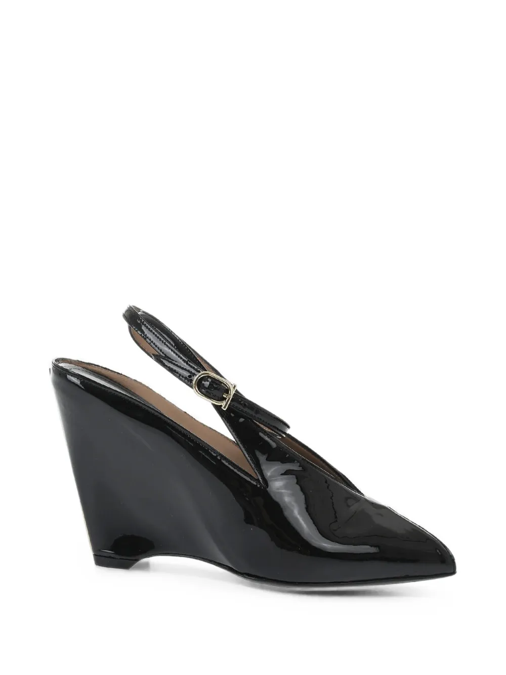 Ferragamo leather wedge sandals Zwart
