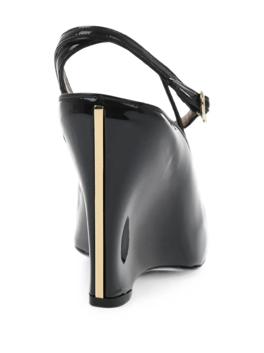Ferragamo leather wedge sandals Zwart