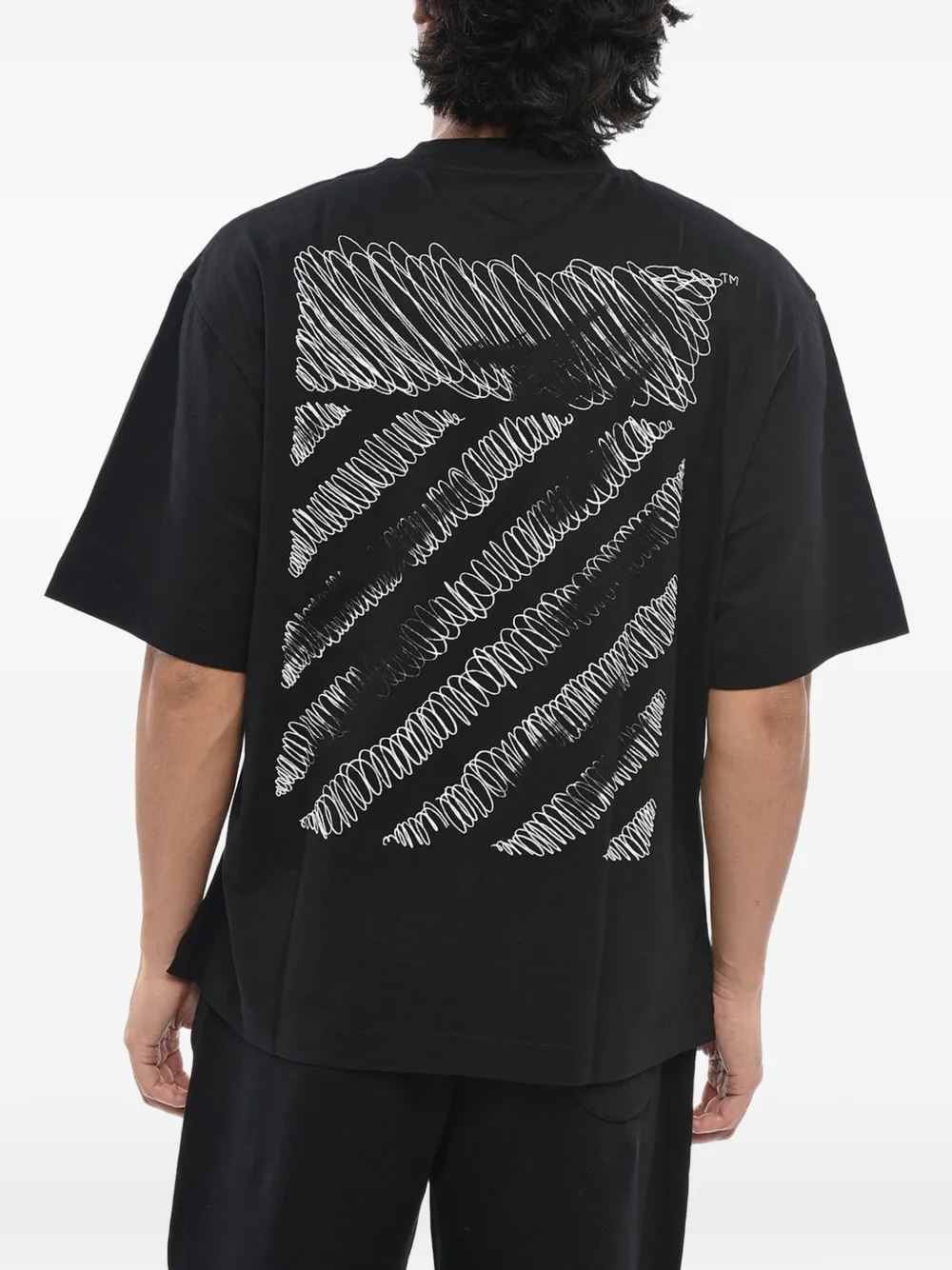 Off-White Scribble Diag logo-print T-shirt Zwart