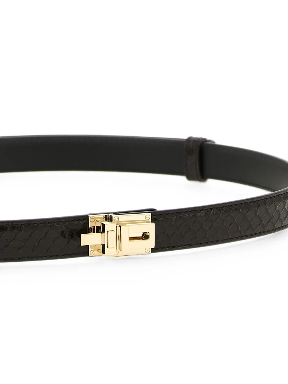 TOM FORD T Latch riem met python-effect Bruin