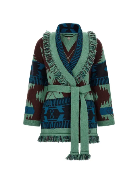 Alanui Icon jacquard fringed cardigan