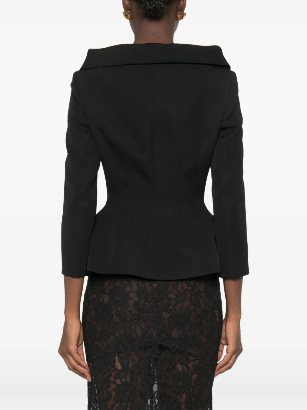 Magda Butrym Off-shoulder peplum jack Zwart