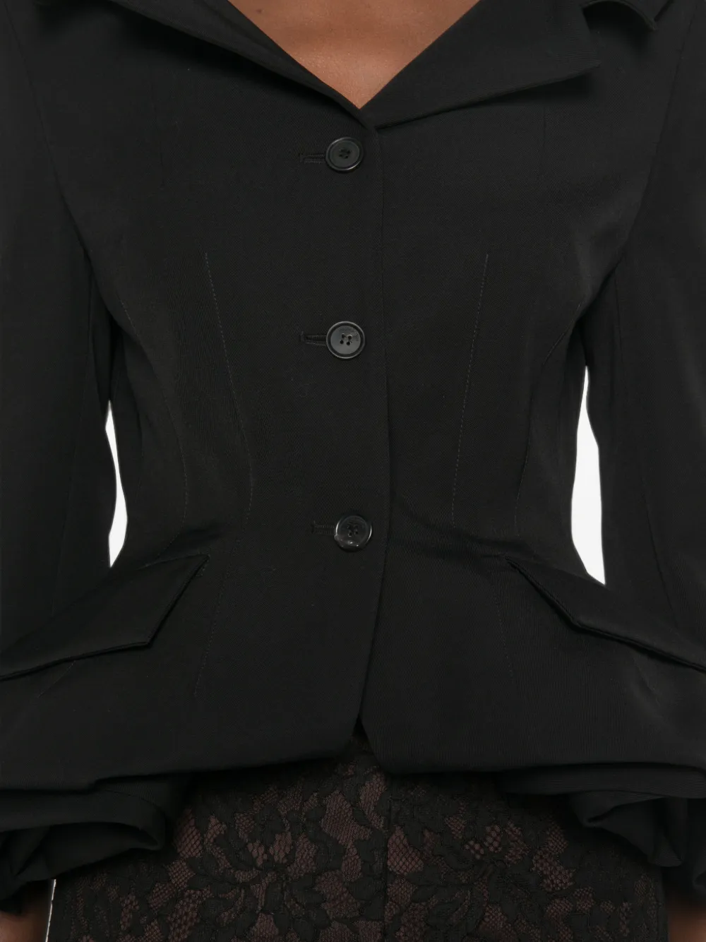 Magda Butrym Off-shoulder peplum jack Zwart