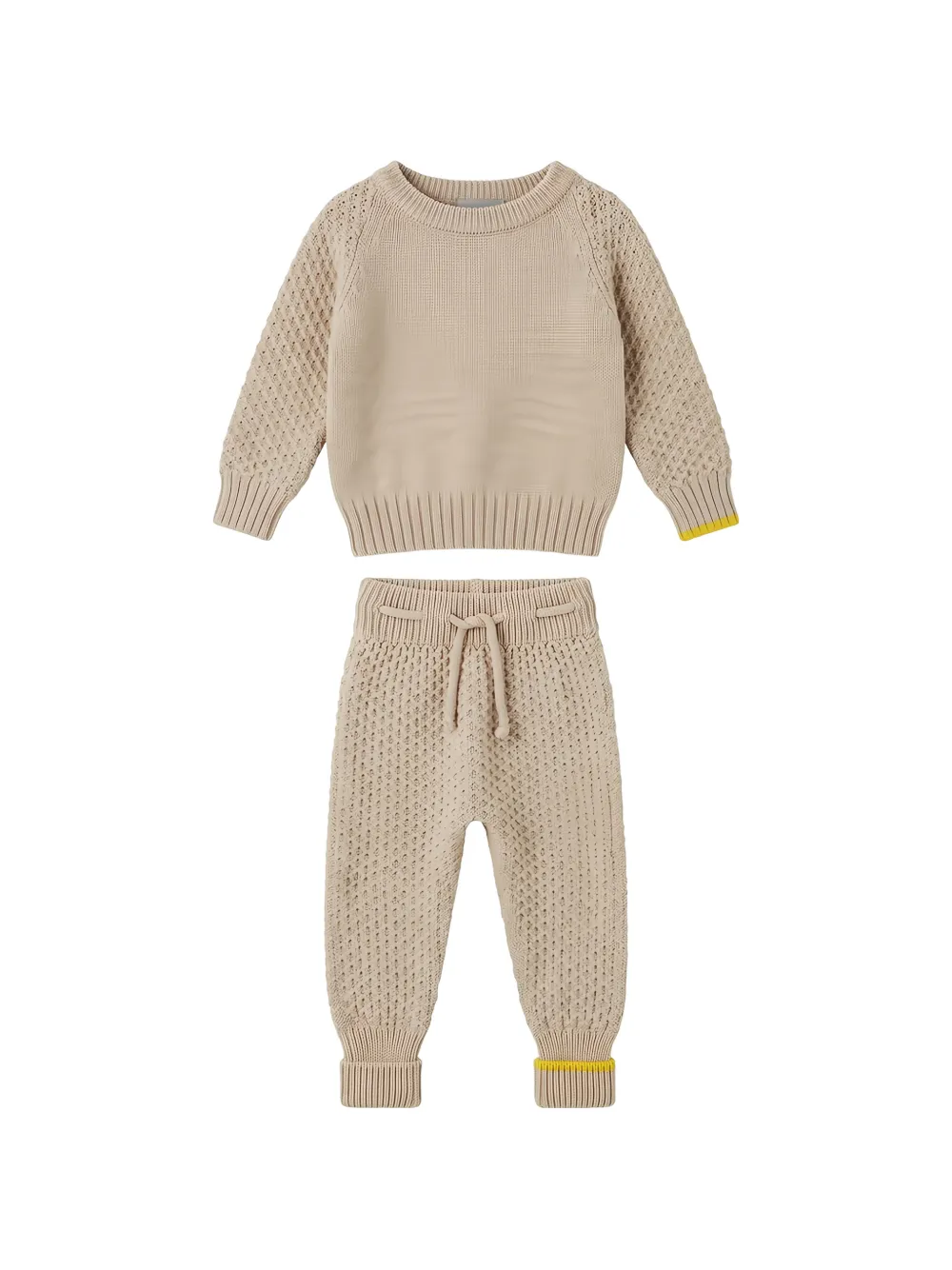 Gensami kids honeycomb-knit trousers set - Toni neutri