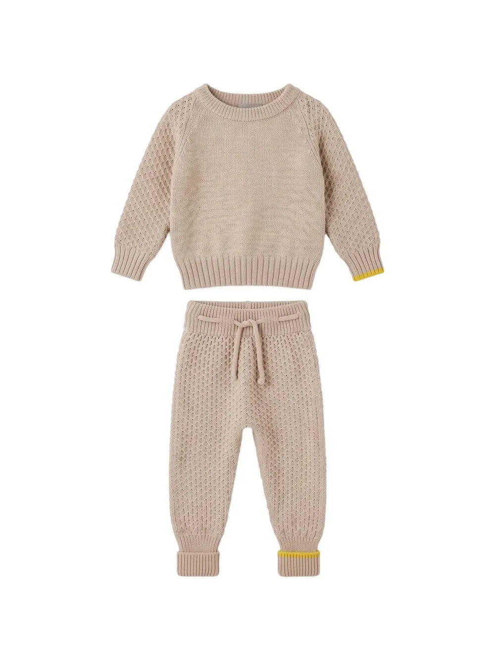 Gensami kids honeycomb-knit trousers set - Toni neutri