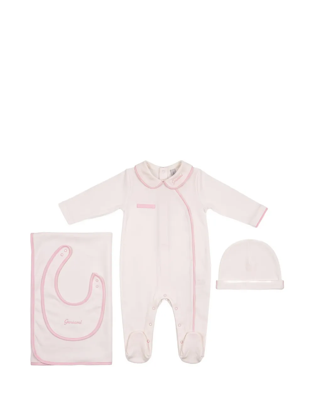 Gensami kids contrast-trim babygrow set (set of four) - Weiß