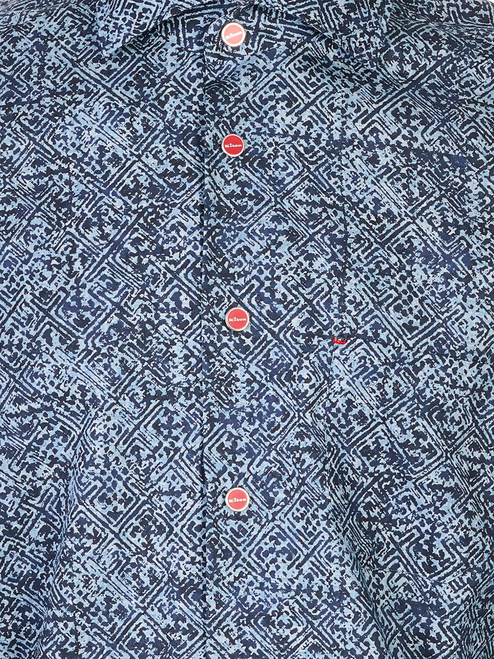 Kiton Overhemd met geometrische print Blauw